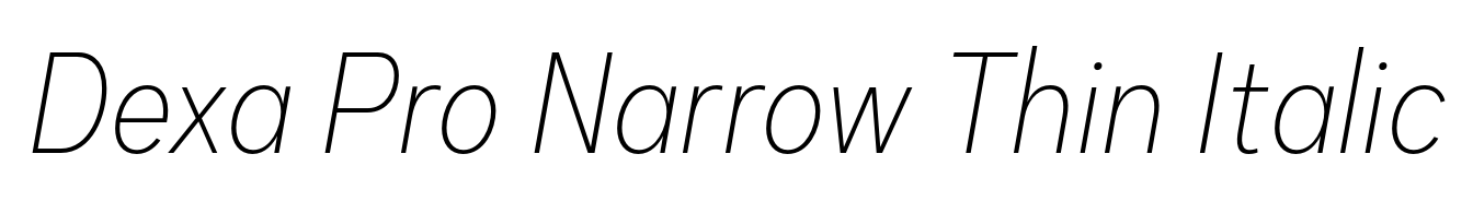 Dexa Pro Narrow Thin Italic